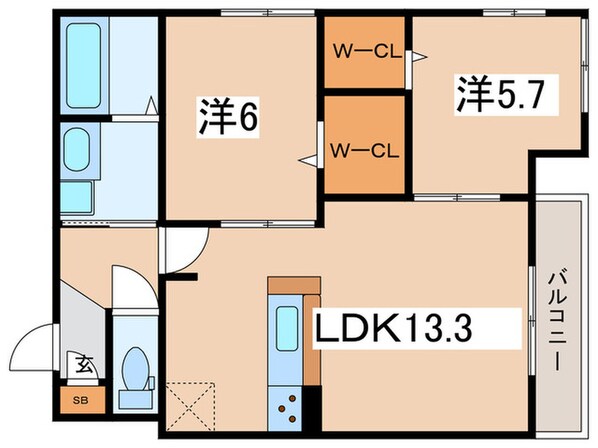 ルシェーナ西田辺の物件間取画像